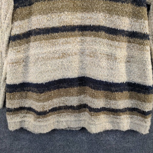 Knox Rose Women's Open Front Cardigan Knit Sweater Multi Large Striped Pockets - Picture 7 of 12